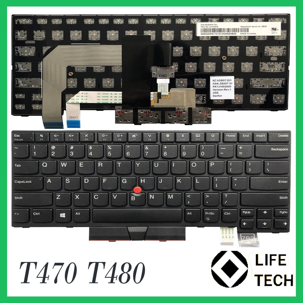 Keyboard Laptop Notebook IBM Lenovo Thinkpad T470 T480 A475 A485 / 01HX342 SN53601 SN20P41684