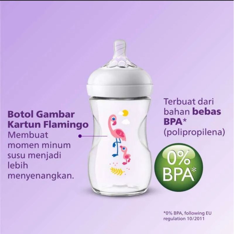 Avent Natural Bottle 260ml 9oz motif