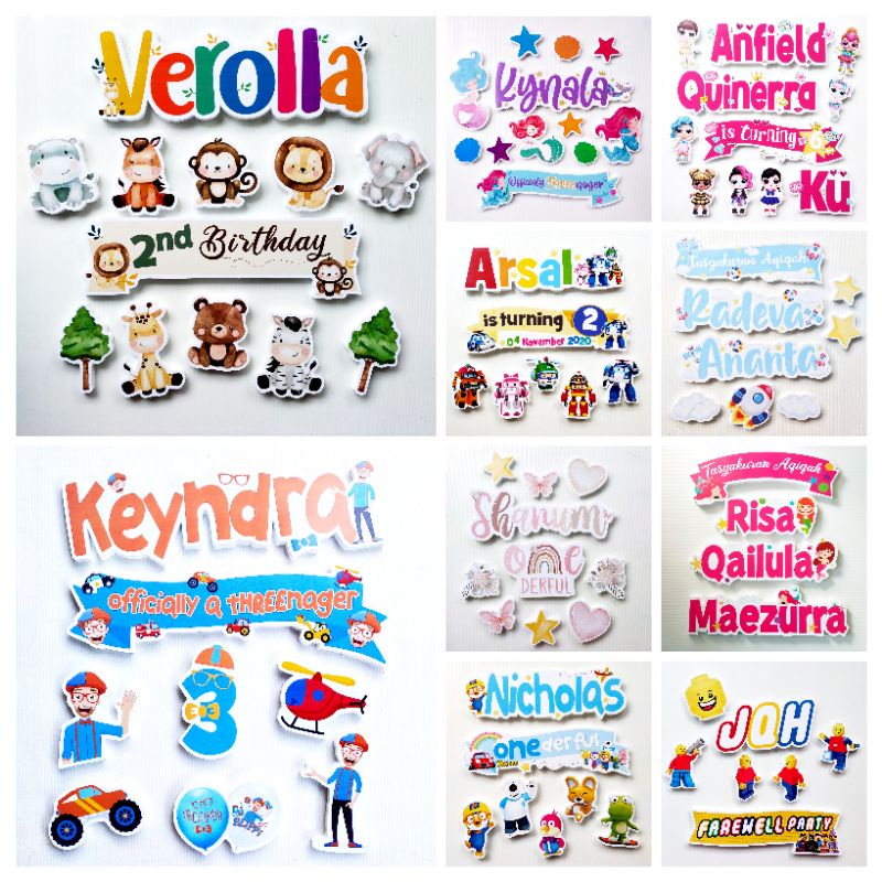 CUSTOM DEKORASI TULISAN NAMA BACKDROP STEROFOAM DEKORASI BACKDROP | HIASAN DEKORASI PESTA BUNTING FL