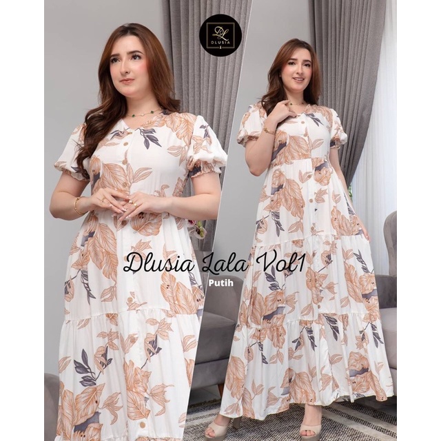 Daster Arab DLUSIA LALA Long Dress Rayon Premium Flowy super klok