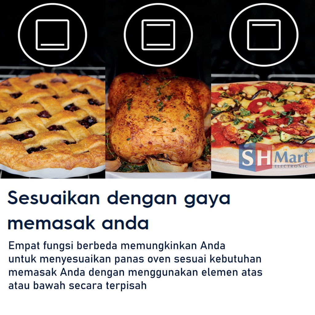 KOMPOR FREESTANDING 4 TUNGKU ELECTROLUX 90 CM EKM 9682X / EKM9682X GARANSI RESMI