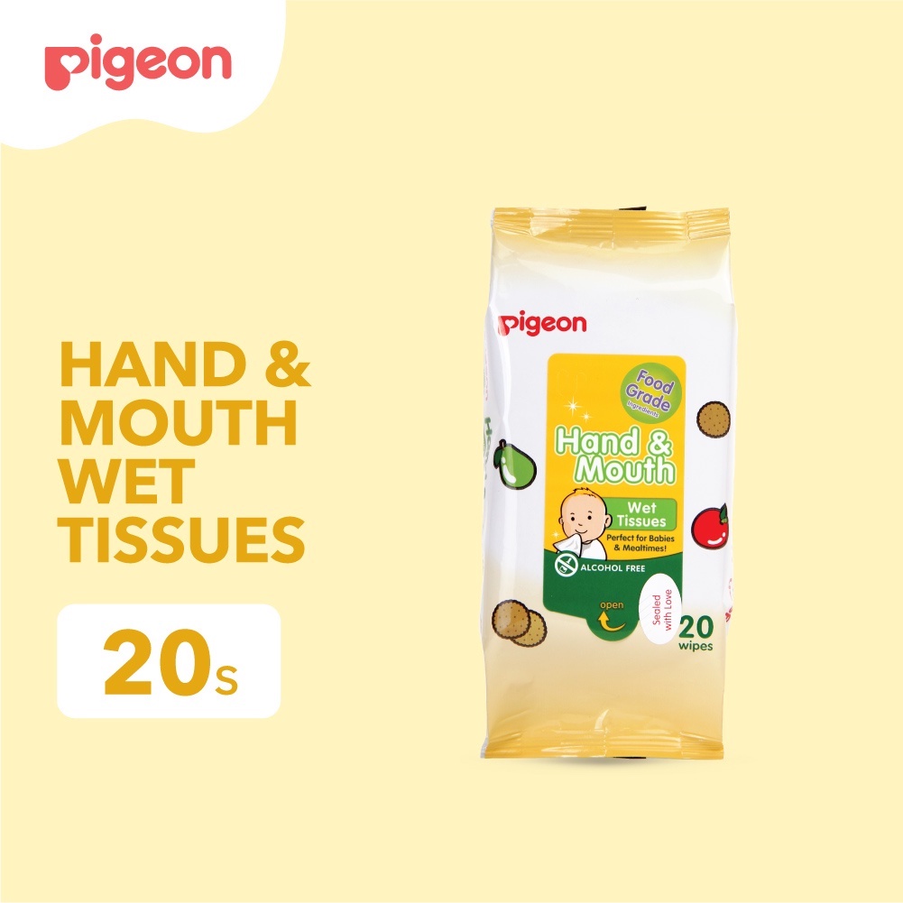 Pigeon Hand and Mouth / ANTI BACTERIAL Wipes Wet Tissue 20 Sheets - Tisu Basah Bayi