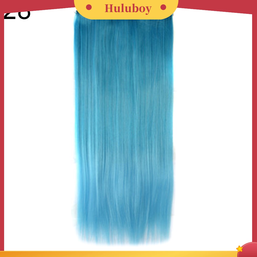 Wig Rambut Extension Model Panjang Lurus Warna Gradasi Tahan Panas Untuk Wanita