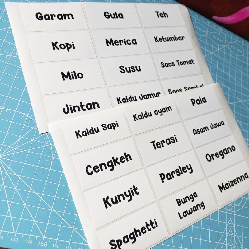 

Label Stiker Bumbu Dapur Waterproof Ukuran (6 × 3 cm )