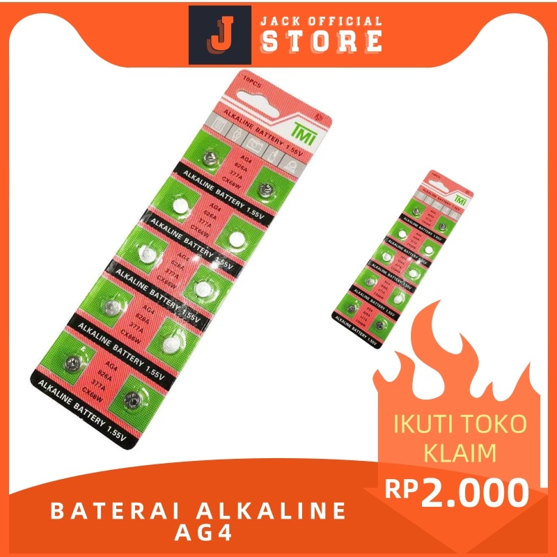 Battery Alkaline AG4 Baterai Jam Tangan Baterai Kancing Alkine 1.55V