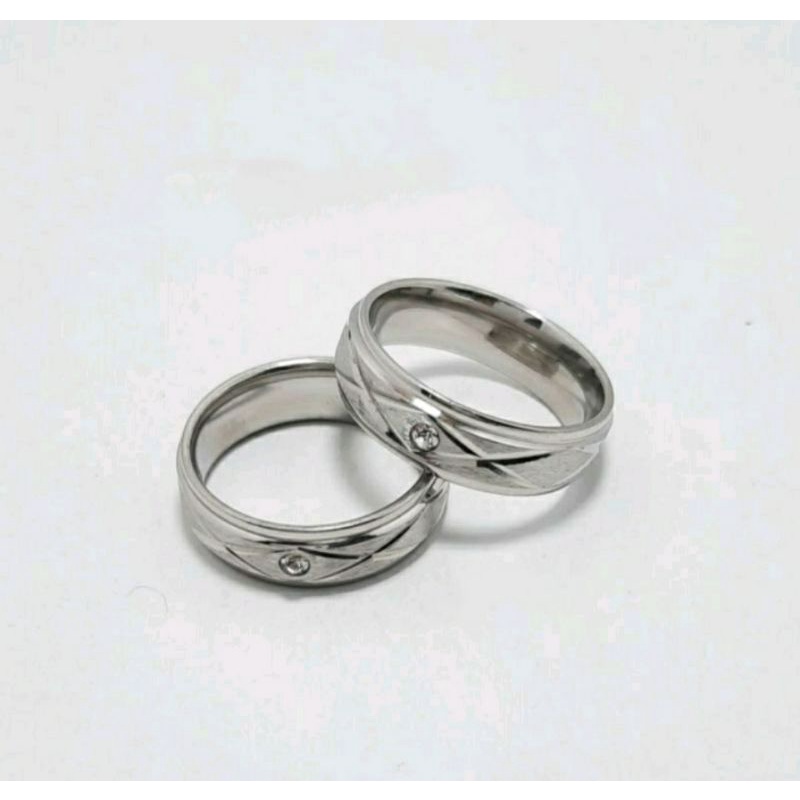 Cincin titanium pria wanita / cincin nikah cincin pasangan / cincin couple tidak karat &amp; tidak luntur