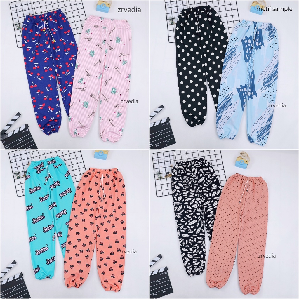 Jogger Motif Uk 10-12 Tahun / Celana Panjang Anak Laki Perempuan Import Grosir Murah Joger Pants