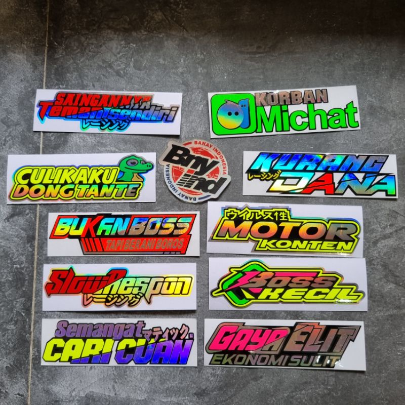 STICKER Stiker BUKAN BOSS SEMANGAT CARI CUAN KORBAN MICHAT CULIK AKU DONG TANTE Cutting