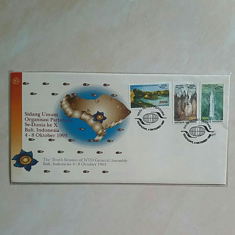 

SHP FDC Sampul Hari Pertama 1993 Sìdang Umum Organìsasi Pariwisata Se-Dunia ke X Mint