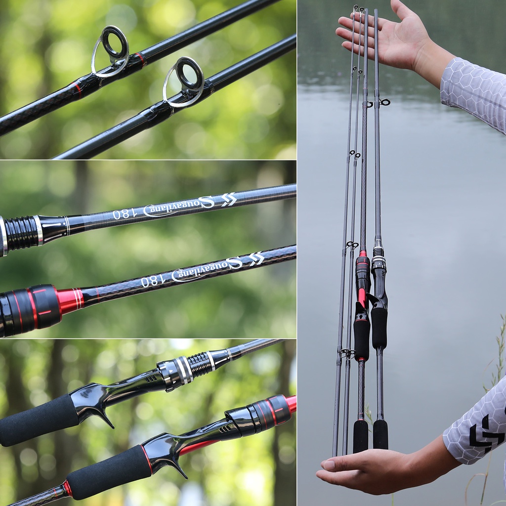 Melempar/Spining Fishing Rod 1.8M Dimensi  Karbon Fishing Rod EVA Tangkap 2 Seksi Untuk Air Manis Atau Air Manis