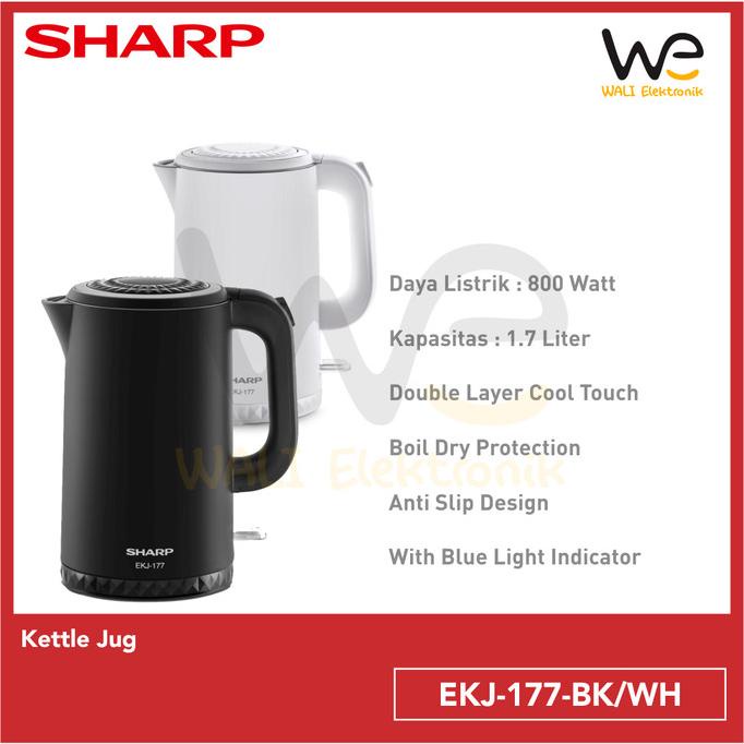 Sharp Kettle Jug EKJ-177 / Teko Pemanas Air Listrik Murah Awet EKJ177 silahkan di pesan