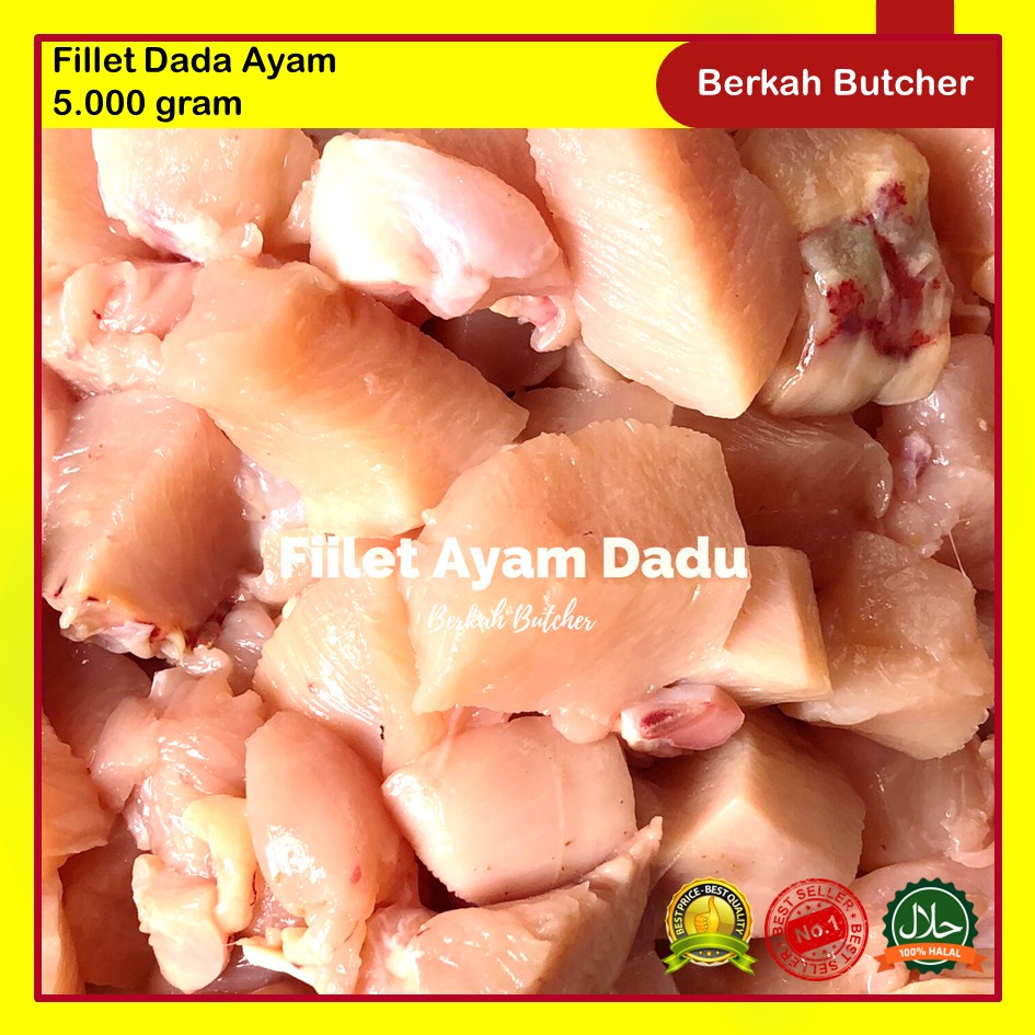 Daging Ayam Fillet Dada 1kg Potong Dadu  - Berkah Butcher