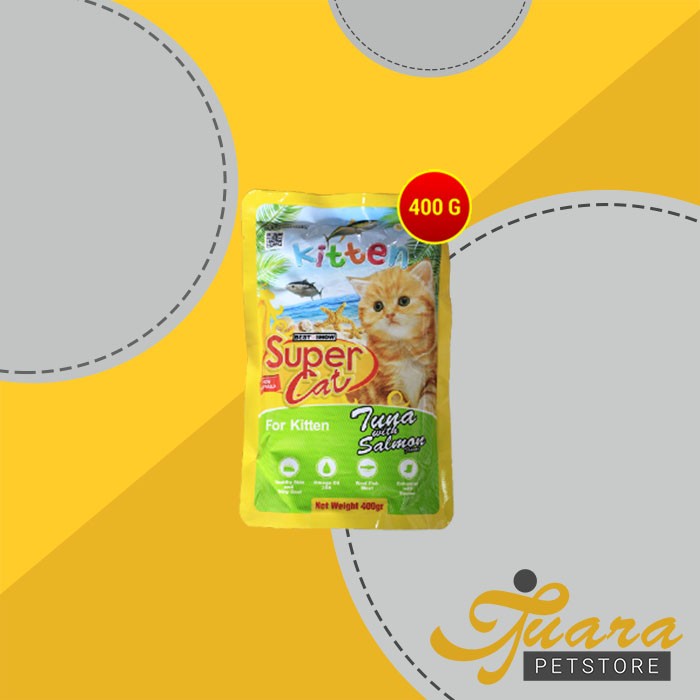 Super Cat Pouch Makanan Basah Kucing Wet Food SuperCat 400 Gram