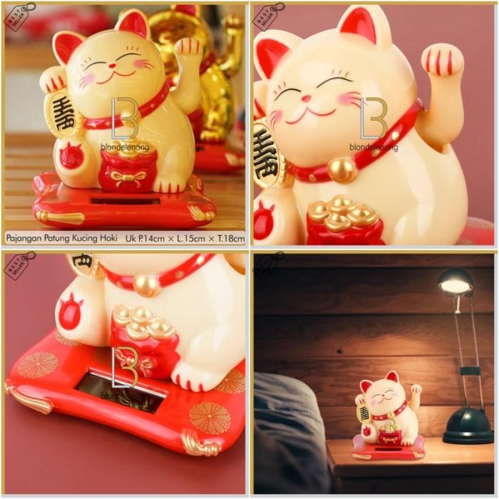 Kucing Hoki Lucky Cat Maneki Neko Keberuntungan Rejeki Baterai Emas