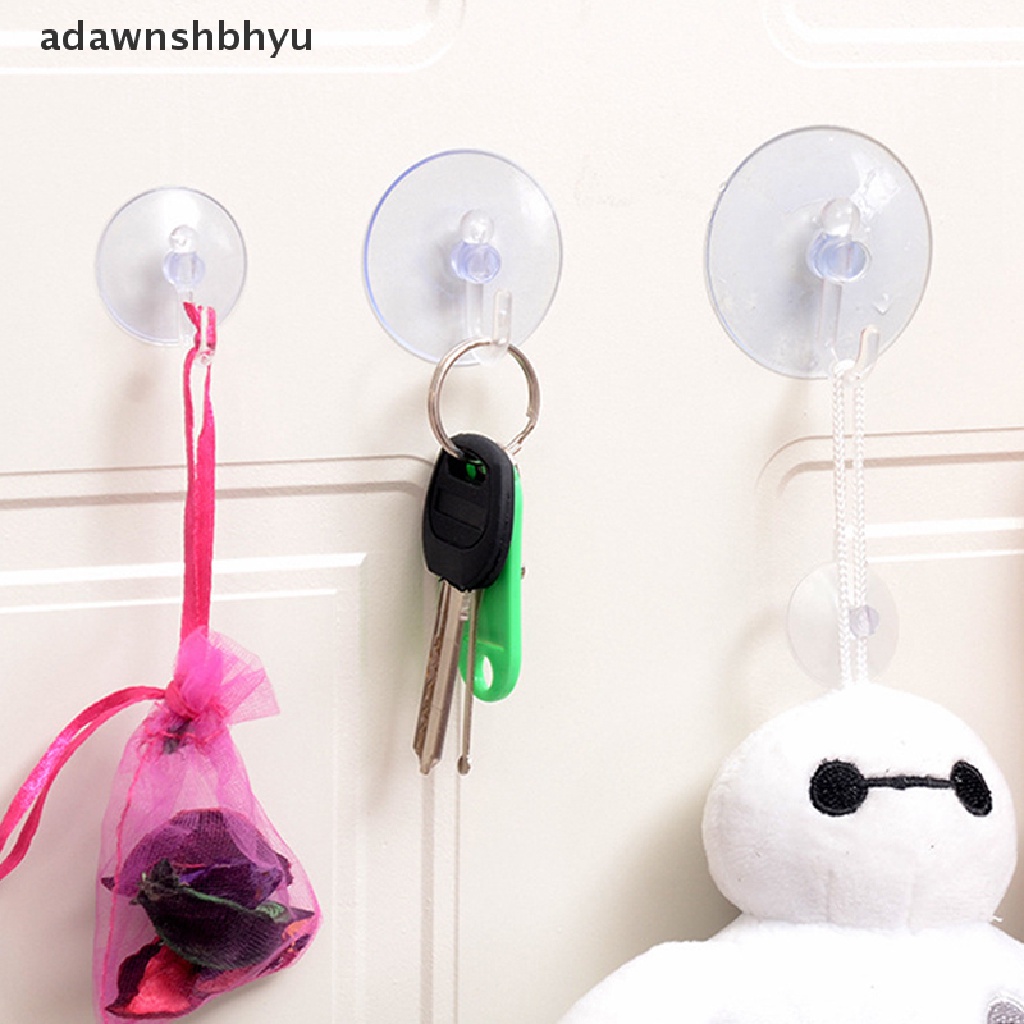 Adawnshbhyu Gantungan Kait Dinding Transparan Gantungan Dapur Kamar Mandi Suction Cup Sucker Accessorie ID