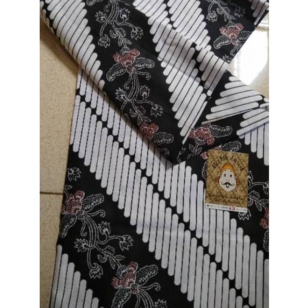 (J-V5V(✉) Kain Batik Parang Kembang Bunga Hitam Putih Jarik Kebaya Manten Seserahan Jawa Bagus Bahan