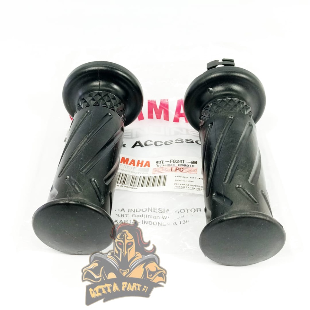 HANDGRIP HAND GRIP SET KIRI KANAN YAMAHA KABEL 1 KUALITAS ASLI ORIGINAL YAMAHA YGP PRESISI TIDAK LICIN TIDAK MUDAH PECAH DAN DIJAMIN AWET MIO KARBU MIO SPORTY MIO SMILE FINO KARBU MIO SOUL KARBU