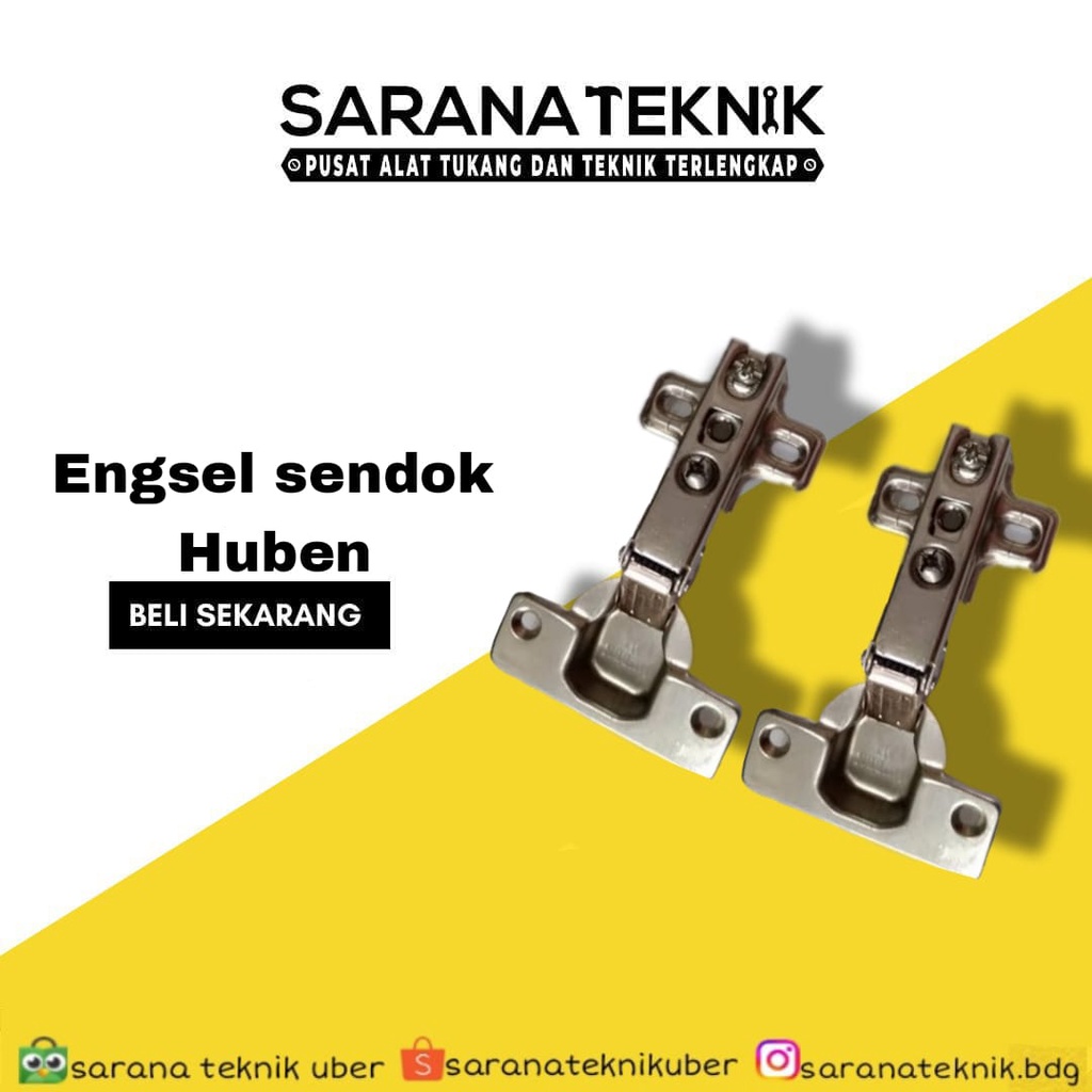 [SARANA TEKNIK} Engsel Lemari HUBEN l Engsel Sendok Lurus Hidrolik / engsel sendok lemari huben / en
