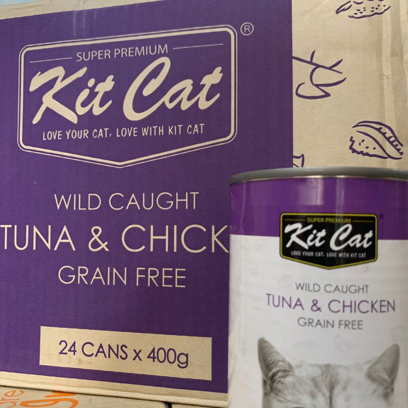 Kit Cat Wet Food Adult 400gr x 1Dus Makanan Kucing Dewasa (Tuna&amp;Chicken)