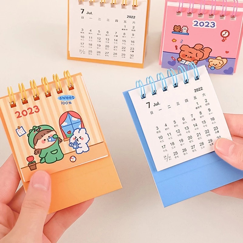 Kalender Meja Pola Kelinci Beruang Kelinci Indah Siswa Tabletop Ornamen Rencana Belajar Portable Notebook Mini Writable Mark Paper Calendar Untuk Kantor Sekolah Keluarga