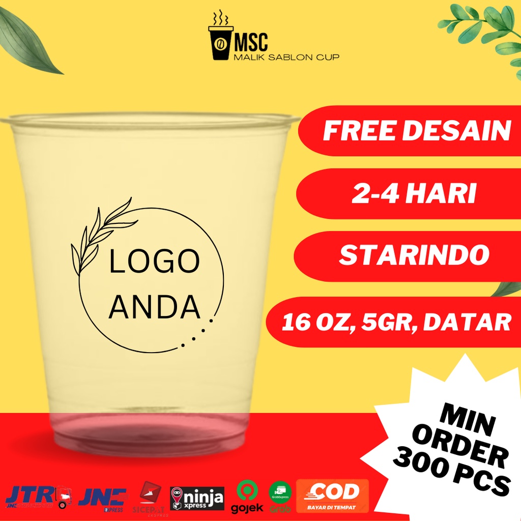 Jual Sablon Cup Gelas Plastik Pp 16 Oz 53 Gram Datar Starindo Murah 300 Pcs Shopee Indonesia 6278