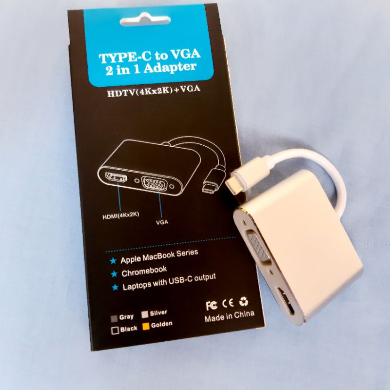 CONVERTER USB TYPE C TO VGA + HDMI - CONVERTER USB 3.1 TYPE C TO HDMI - USB TIPE C TO VGA + HDMI RESOLUSI 1080