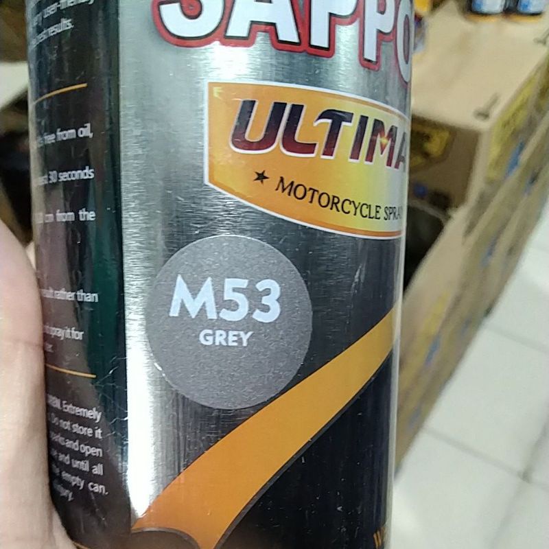 cat spray pilok pilox cat semprot sapporo ultimate saporo M53 grey abu doff dof abu abu 400ml