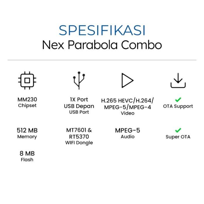 Receiver Nex Parabola Combo kuning Receiver Parabola dan Set Top Box
