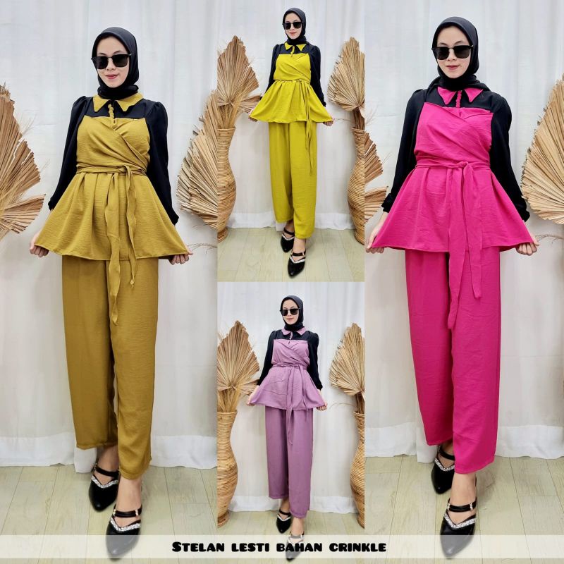 LESTI SET TERBARU KANCING CRINKLE PREMIUM LD 110 // SETELAN LESTI TERBARU KANCING WANITA BUSUI // LE