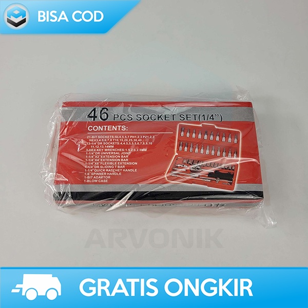 SET ALAT SERVICE MOBIL PAKET OBENG REPARASI 46 IN 1 MX DEMEL SERBAGUNA