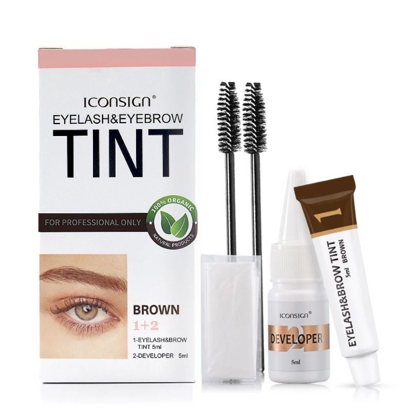 ICON SIGN TINT /BLACK/ BROWN/ COFFE / EYELASH &amp; EYEBROW 2in1 Tint Lash Lift Lash Tint Eyelash Black brow lamination pengitam bulu mata penghitam alis. pekat tahan lama henna hena sulam