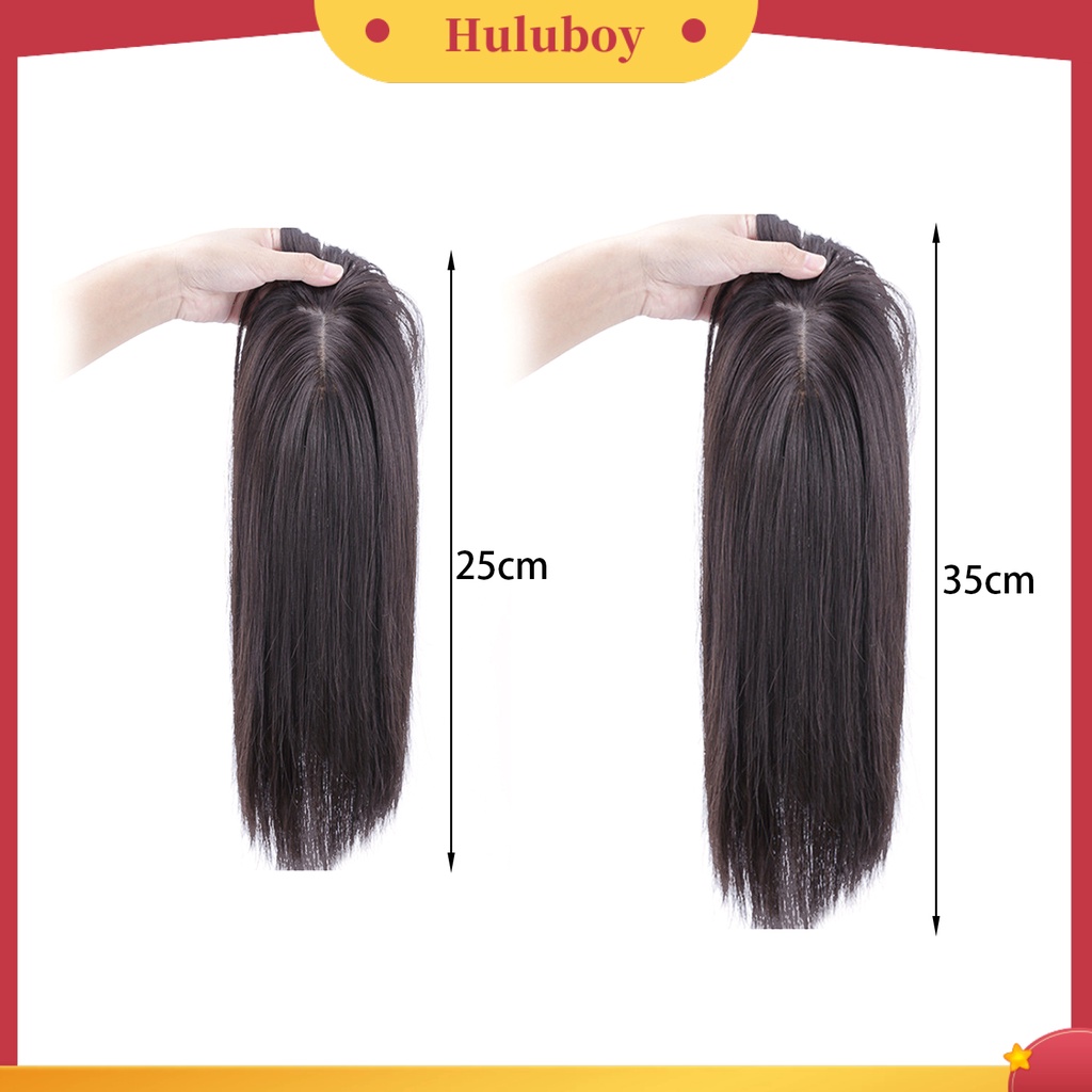 Wig Poni Model Pendek Lurus Bahan Sintetis Breathable Ukuran 25 / 35cm Untuk Wanita