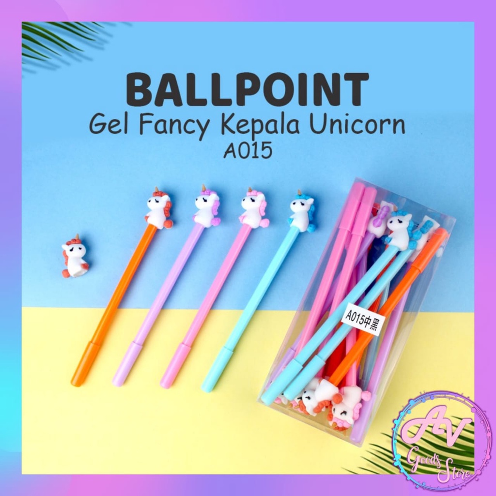

Ballpoint Unicorn A015 (12pcs) / 1Lusin Pulpen Gel Unicorn Karakter