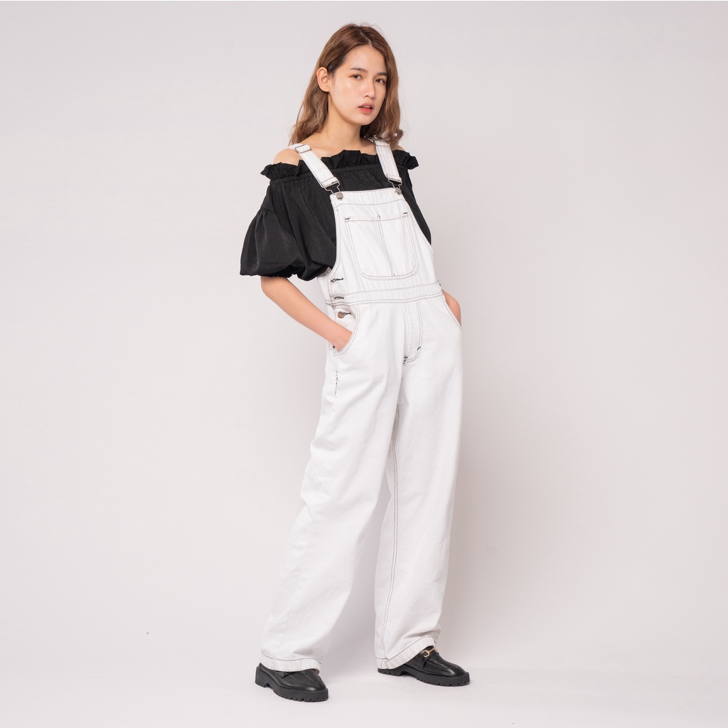 VIERLIN - Jumpsuit jeans putih 8238