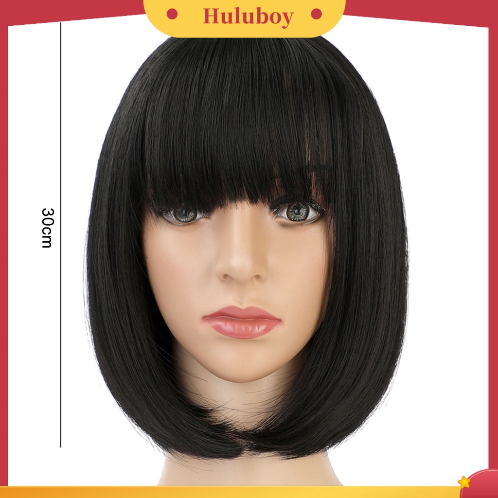 Wig Rambut Pendek Bahan Sutra Suhu Tinggi Untuk Wanita
