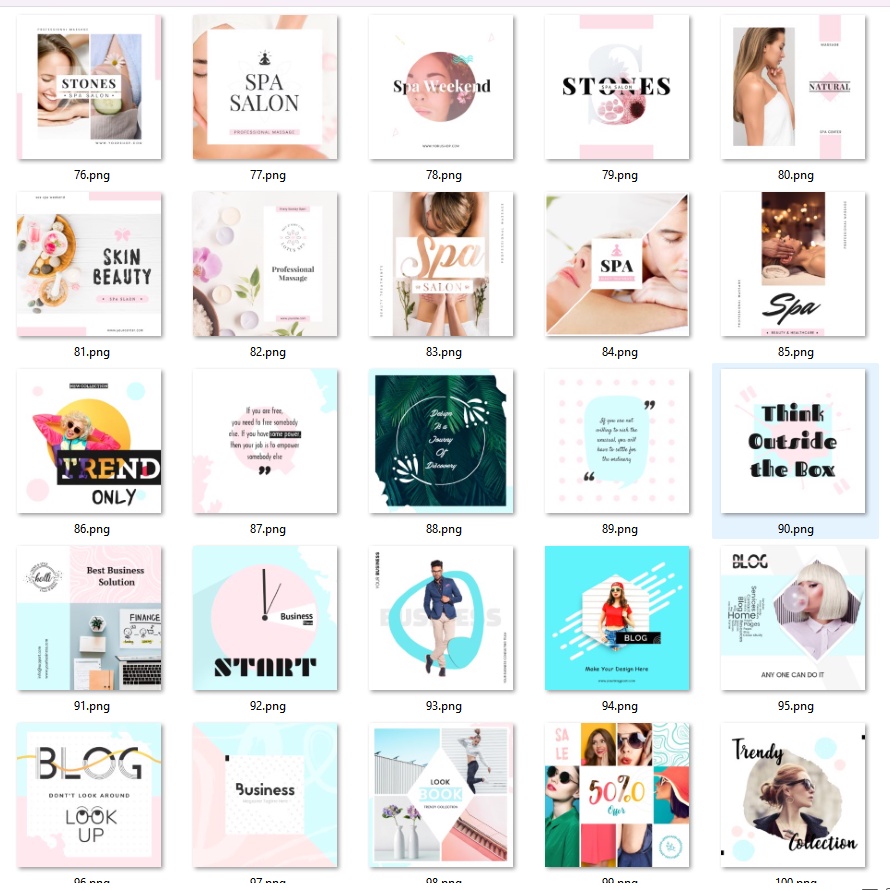 140 Insta Templates For Photoshop