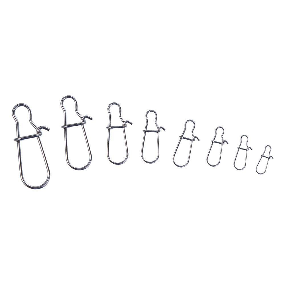 Aksesoris Konektor Snap Kunci Agustina 50pcs Untuk Lures Stainless Steel Bagus Berkait Konektor Pesca Putar