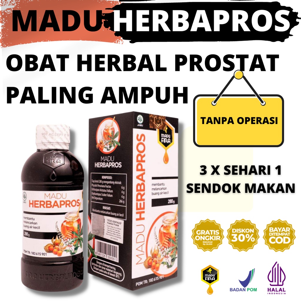 

Madu Prostat Herbapros Obat Herbal Sakit Kencing Original Ampuh Berizin BPOM ASLI BISA COD