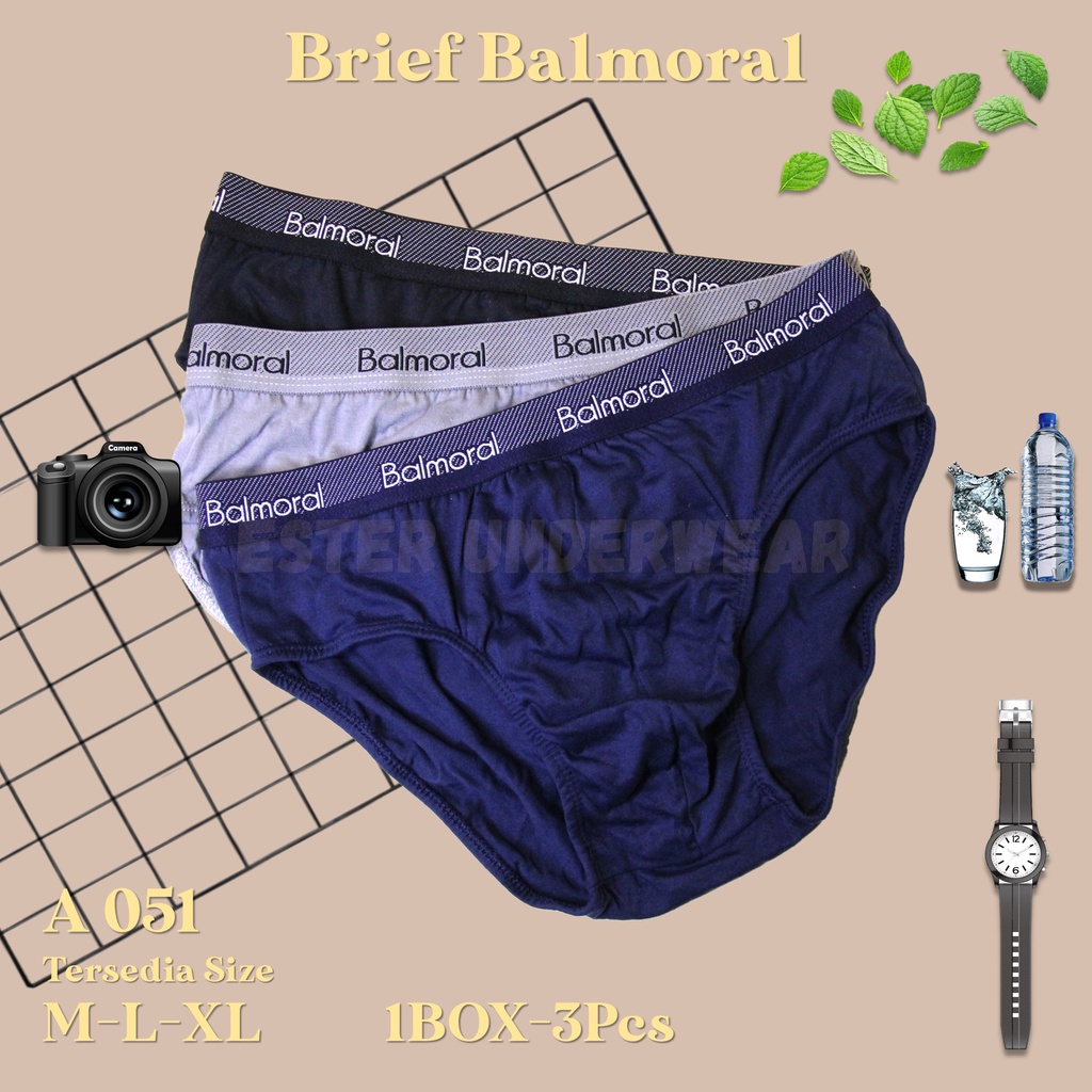 Celana Dalam Pria Brief Balmoral CD A 051 Isi 3Pcs/Pack Size M-L-XL