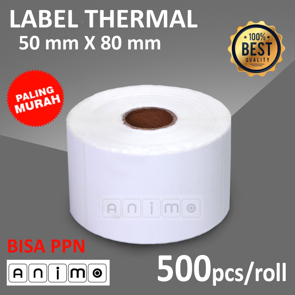 

LABEL THERMAL 50 X 80 MM - STIKER THERMAL - RESI BARCODE 50 X 80 MM