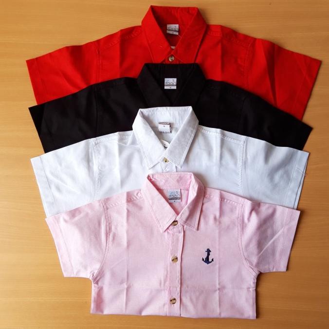 Kemeja anak laki laki / cowok import warna pink/merah/hitam/putih .