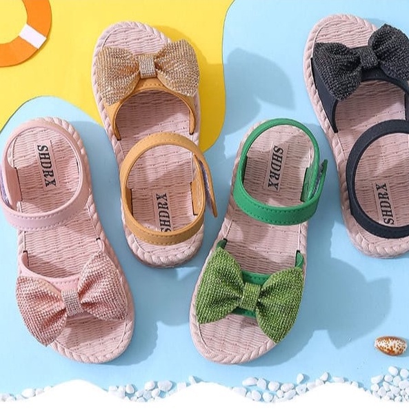 GROSIRTAS LV0203 Sandal Selop Anak Perempuan Import Motif Pita Bertali