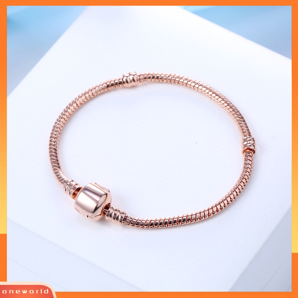 [WONE] Bangle Simple Beaded Snake Chain Women Gelang Pesona Manik-Manik Untuk Kehidupan Sehari-Hari