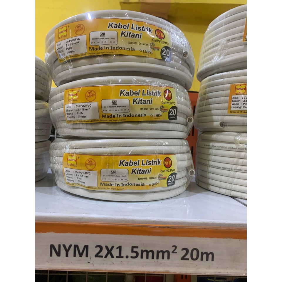 Jual Nym 2x1 5mm 2x2 5mm 3x1 5mm Kawat Ukuran 20m Dan 25m Shopee