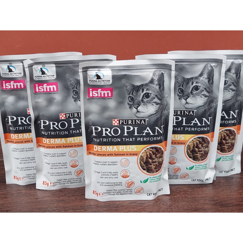 PROPLAN ADULT DERMA PLUS / DERMAPLUS SALMON IN GRAVY WET FOOD 85GR (POUCH)