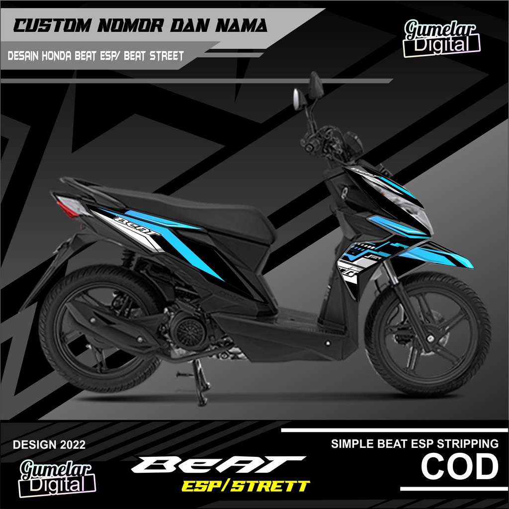 STRIPPING STIKER MOTOR BEAT ESP 2016 2017 2018 2019 FI / BEAT STREET NEW ESP ISS VARIASI HONDA 005