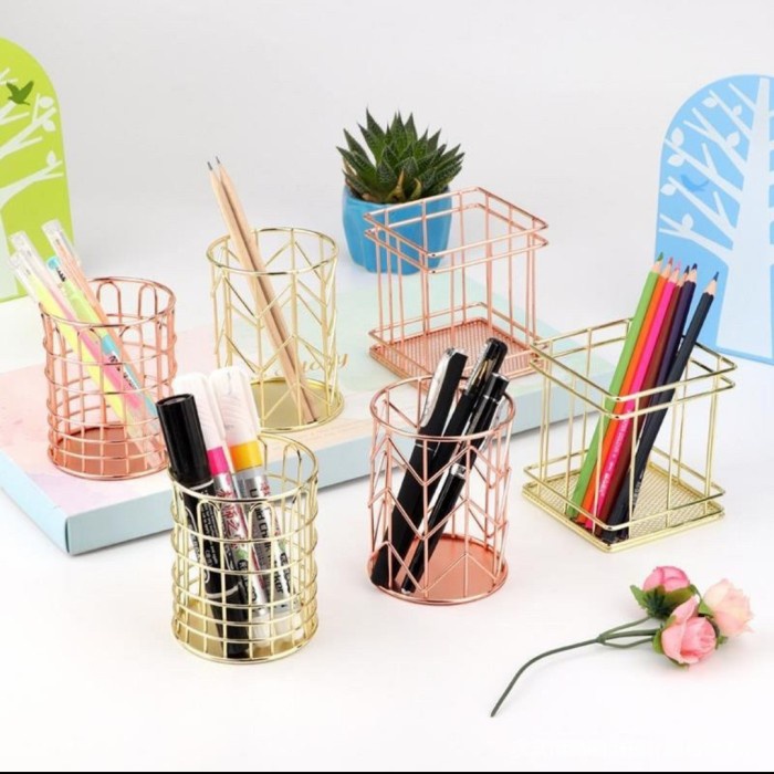 

Wire Pen Holder Office Stationery Pencil Stand / Tempat Alat Tulis Ser