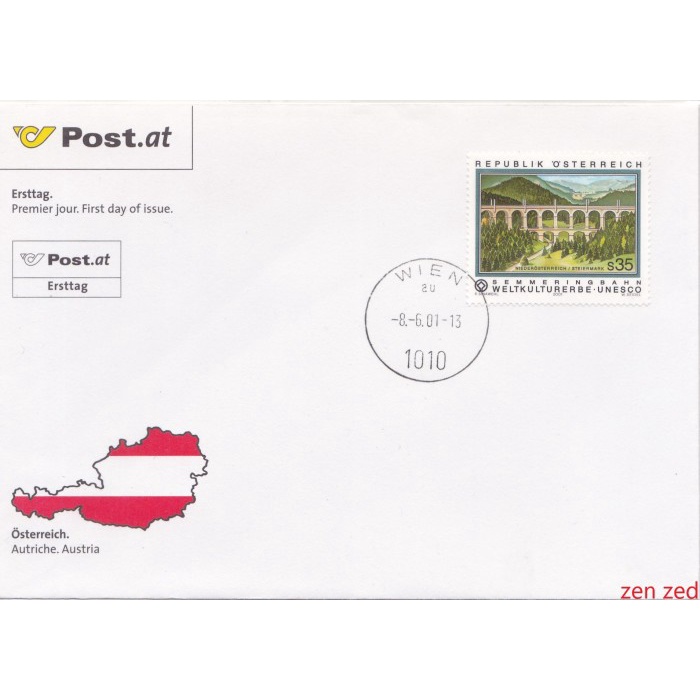 

A504 Prangko Austria FDC 2001 Semmering Railway 1 Pcs