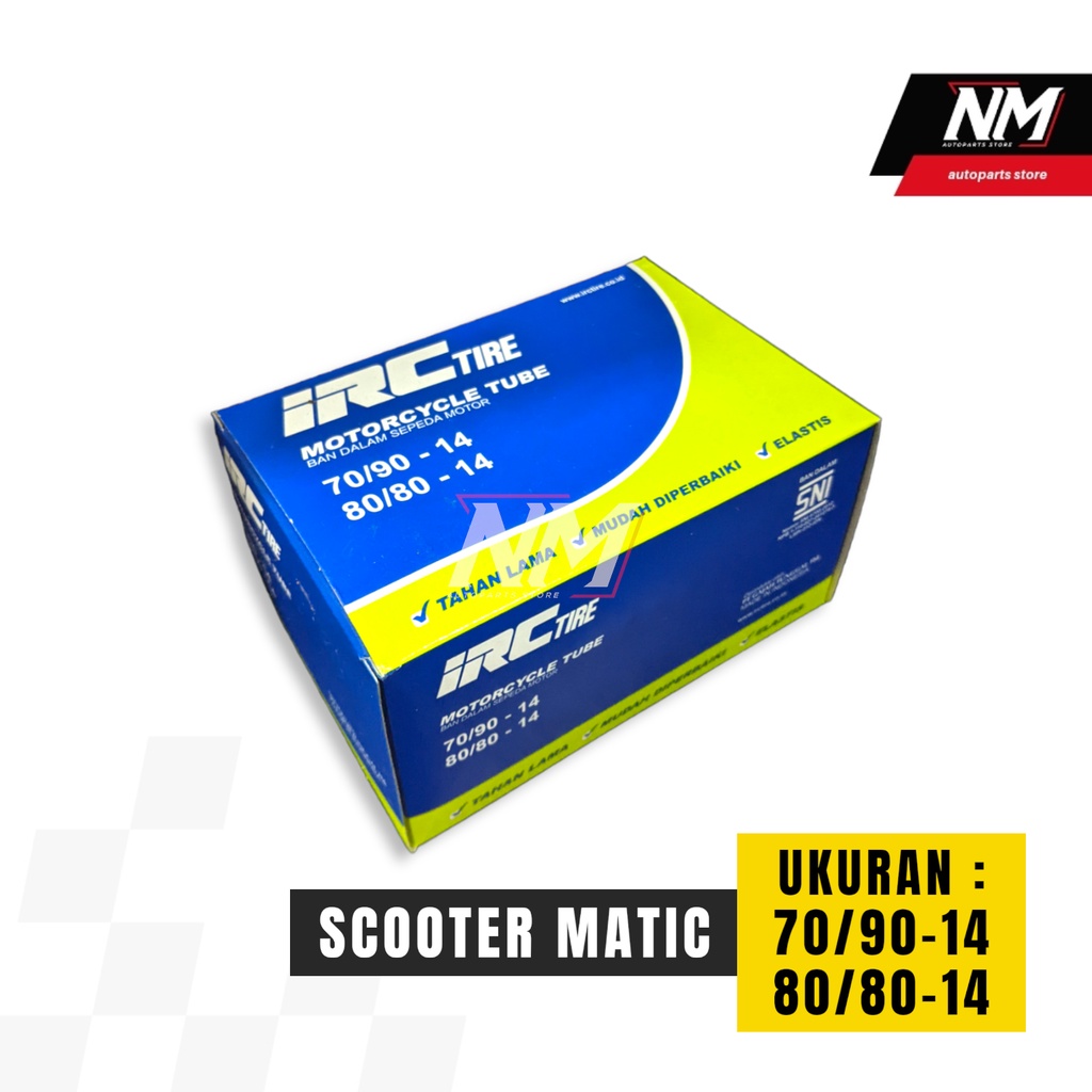 Ban Dalam IRC Ring 14 Motor Matic Roda Depan 70/90-14 80/80-14 Mio Lama Suzuki Nex