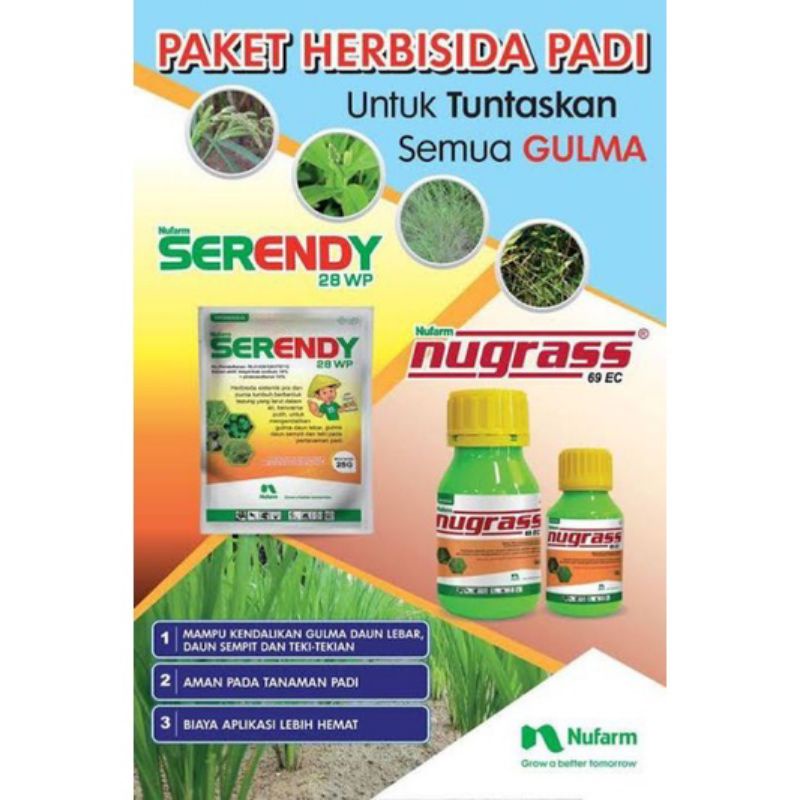 Sepaket Herbisida Nugrass serendy Racun Rumput Tanaman Padi